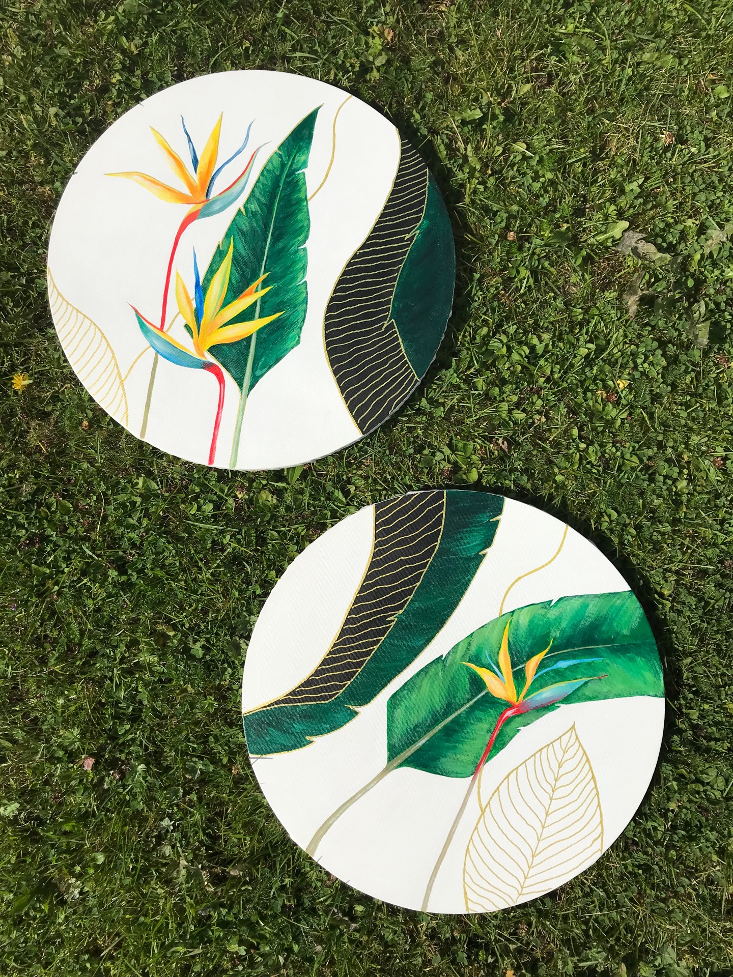 Diptych Blomster Strelitzia